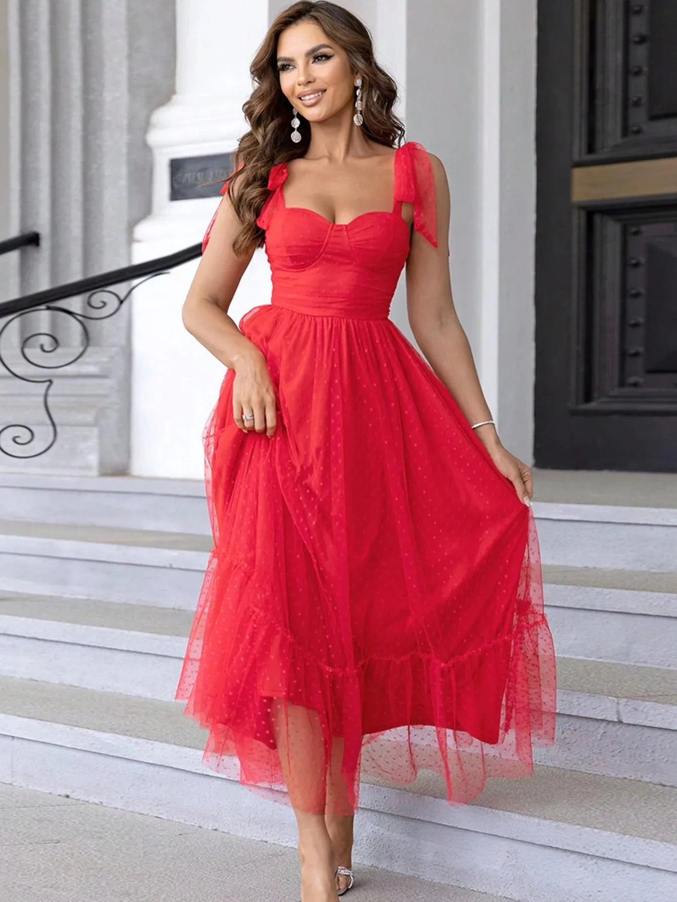 Sexy Backless Mesh Maxi Slip Dress