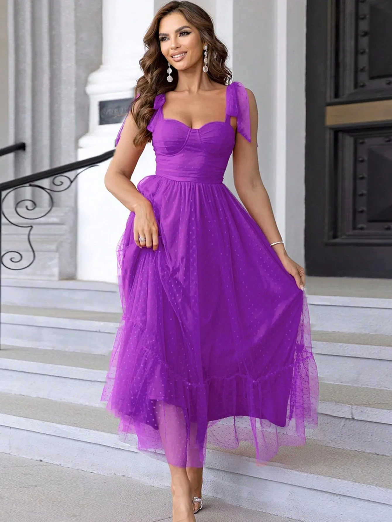 Sexy Backless Mesh Maxi Slip Dress