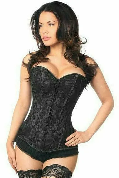 Sexy Black Lace Front Zipper Corset