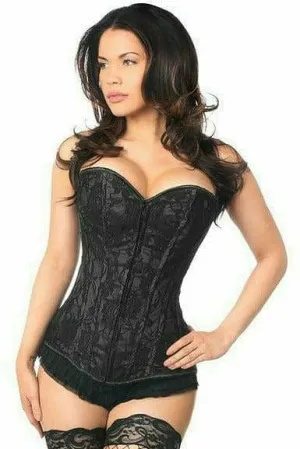 Sexy Black Lace Front Zipper Corset