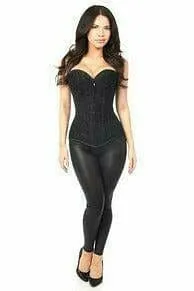 Sexy Black Lace Front Zipper Corset