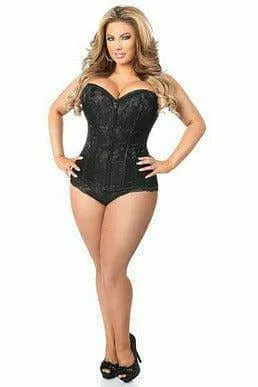 Sexy Black Lace Front Zipper Corset
