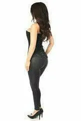 Sexy Black Lace Front Zipper Corset