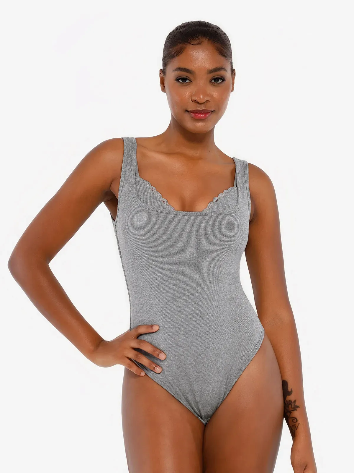 Shapewear Modal Tummy Control Inner Lace Cami Bodysuit