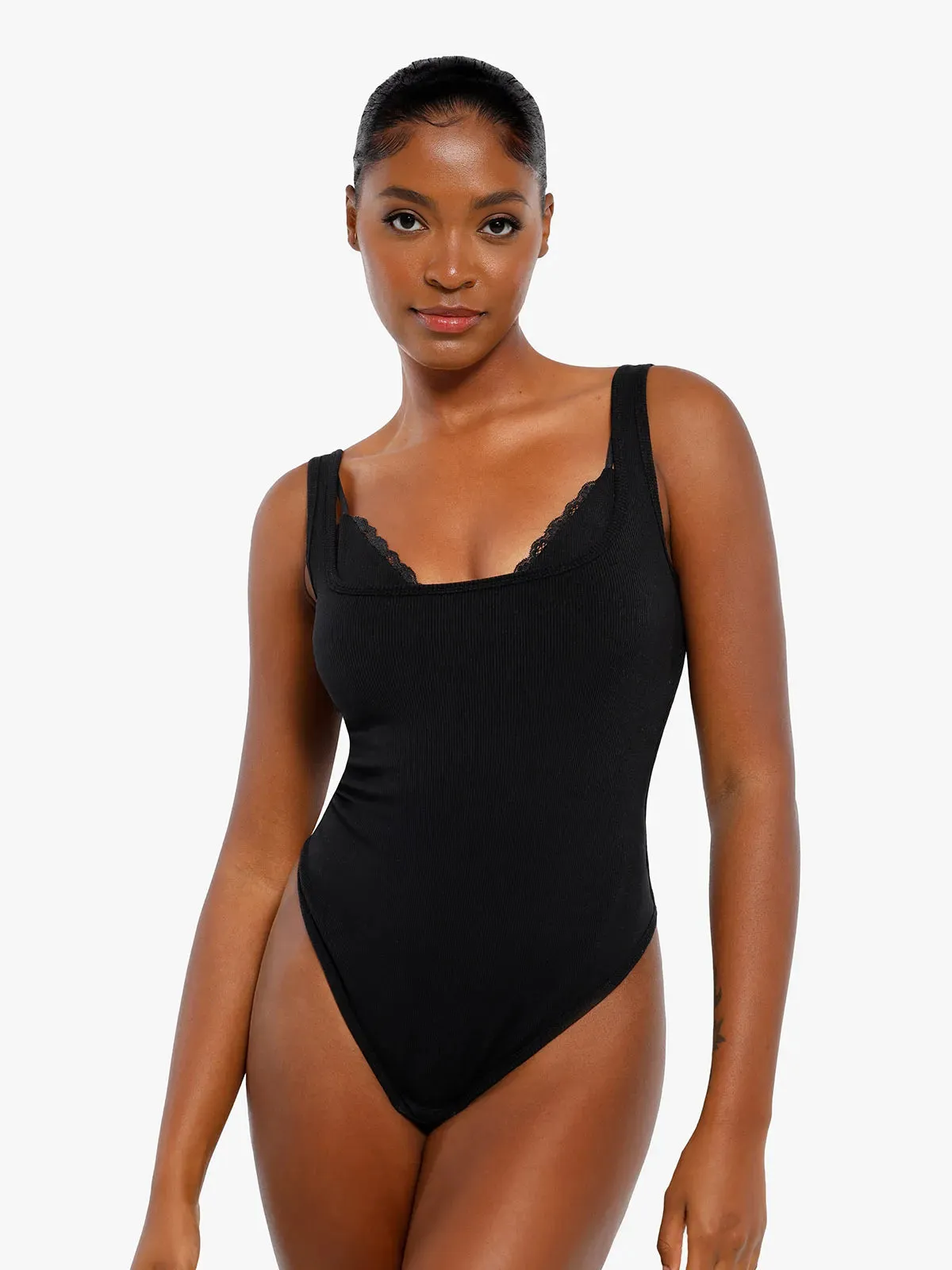 Shapewear Modal Tummy Control Inner Lace Cami Bodysuit