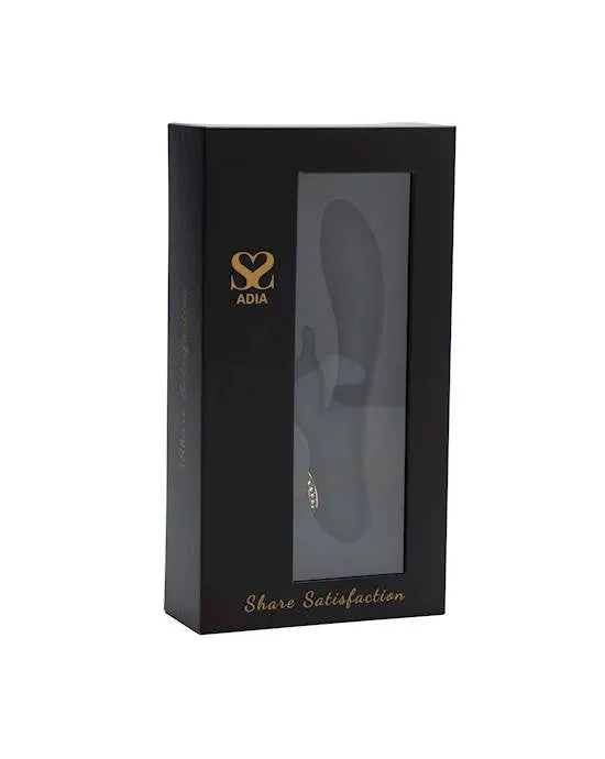 Share Satisfaction Adia Luxury Gemmed Rabbit Vibrator | Black