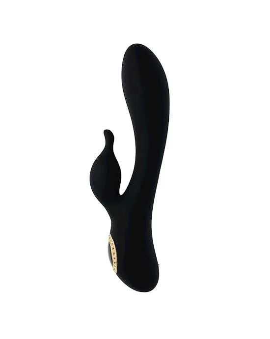 Share Satisfaction Adia Luxury Gemmed Rabbit Vibrator | Black