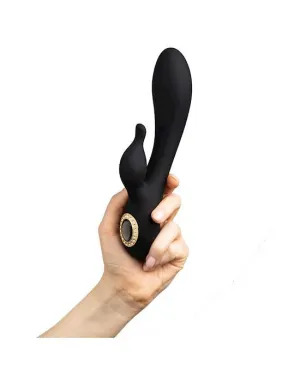 Share Satisfaction Adia Luxury Gemmed Rabbit Vibrator | Black