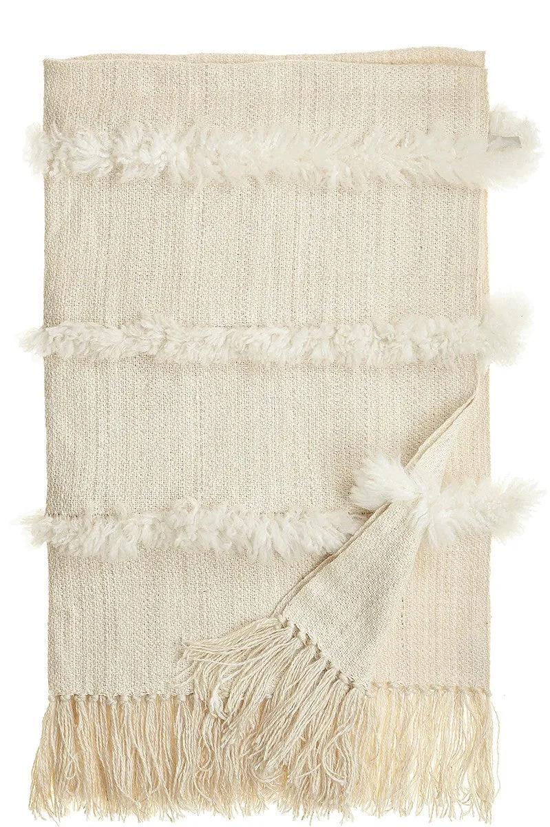 Sheepskin Throw Blanket - Simple Striped