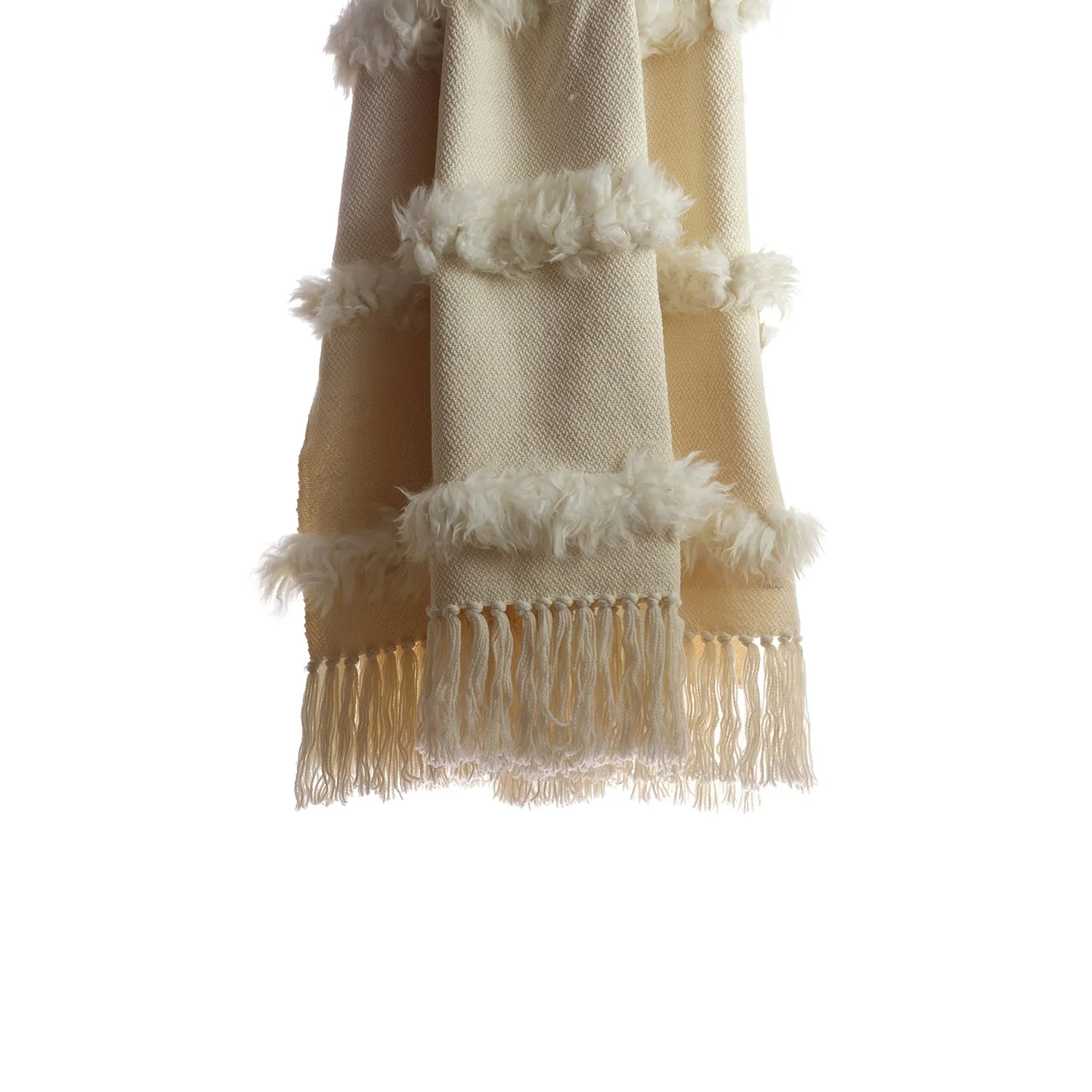 Sheepskin Throw Blanket - Simple Striped