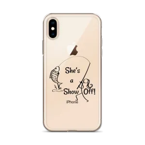 She's a Show Off, iPhone Case, X/XS, XR thru 13 & 14 Series_Black-Design