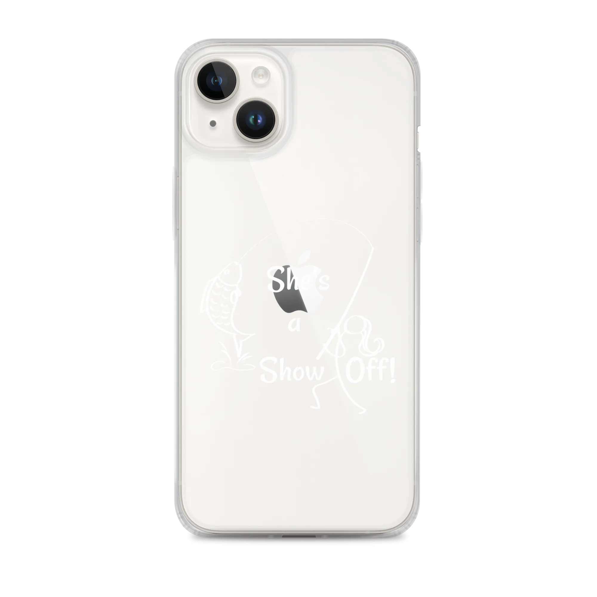 She's a Show Off, iPhone Case, X/XS, XR thru 13 & 14 Series_White-Design