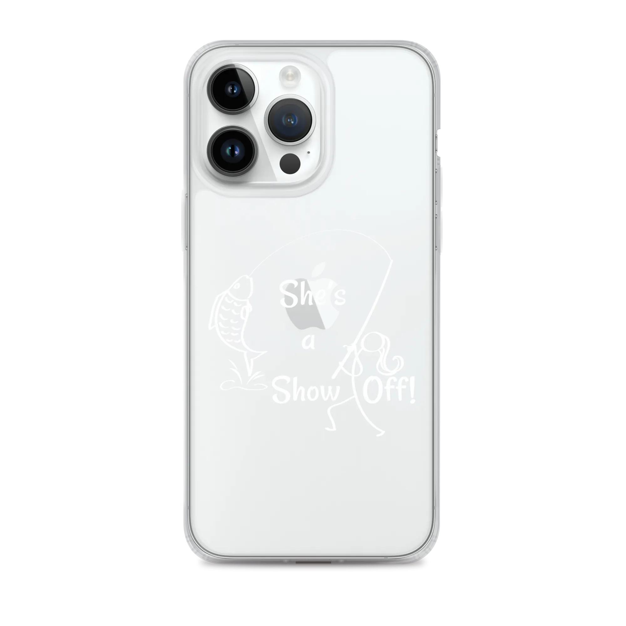 She's a Show Off, iPhone Case, X/XS, XR thru 13 & 14 Series_White-Design