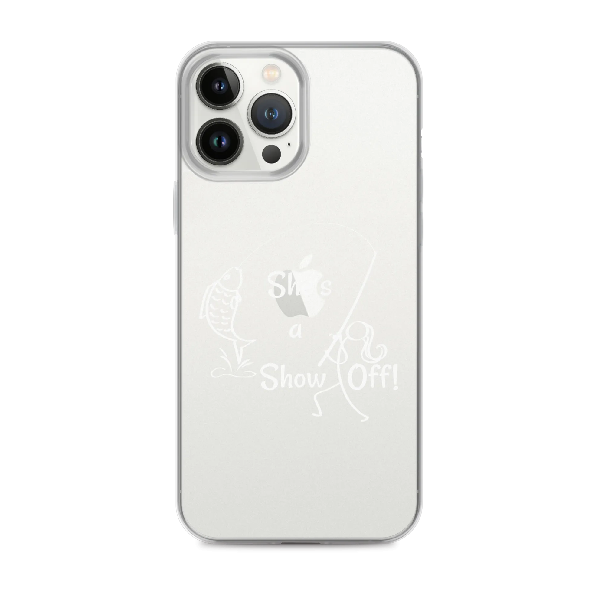 She's a Show Off, iPhone Case, X/XS, XR thru 13 & 14 Series_White-Design