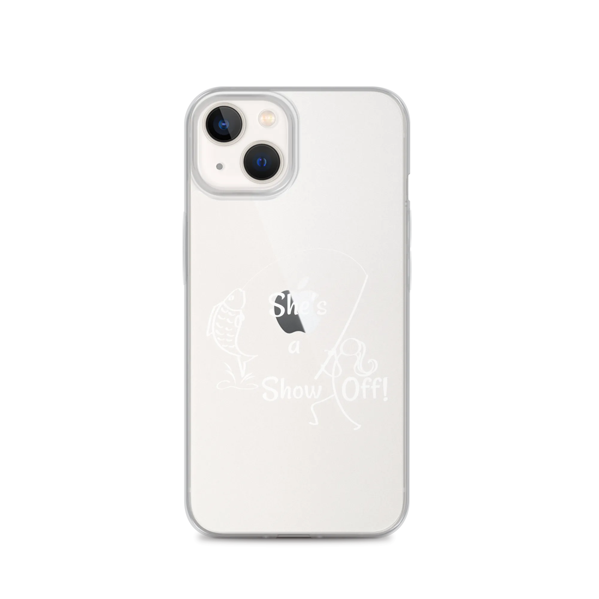 She's a Show Off, iPhone Case, X/XS, XR thru 13 & 14 Series_White-Design