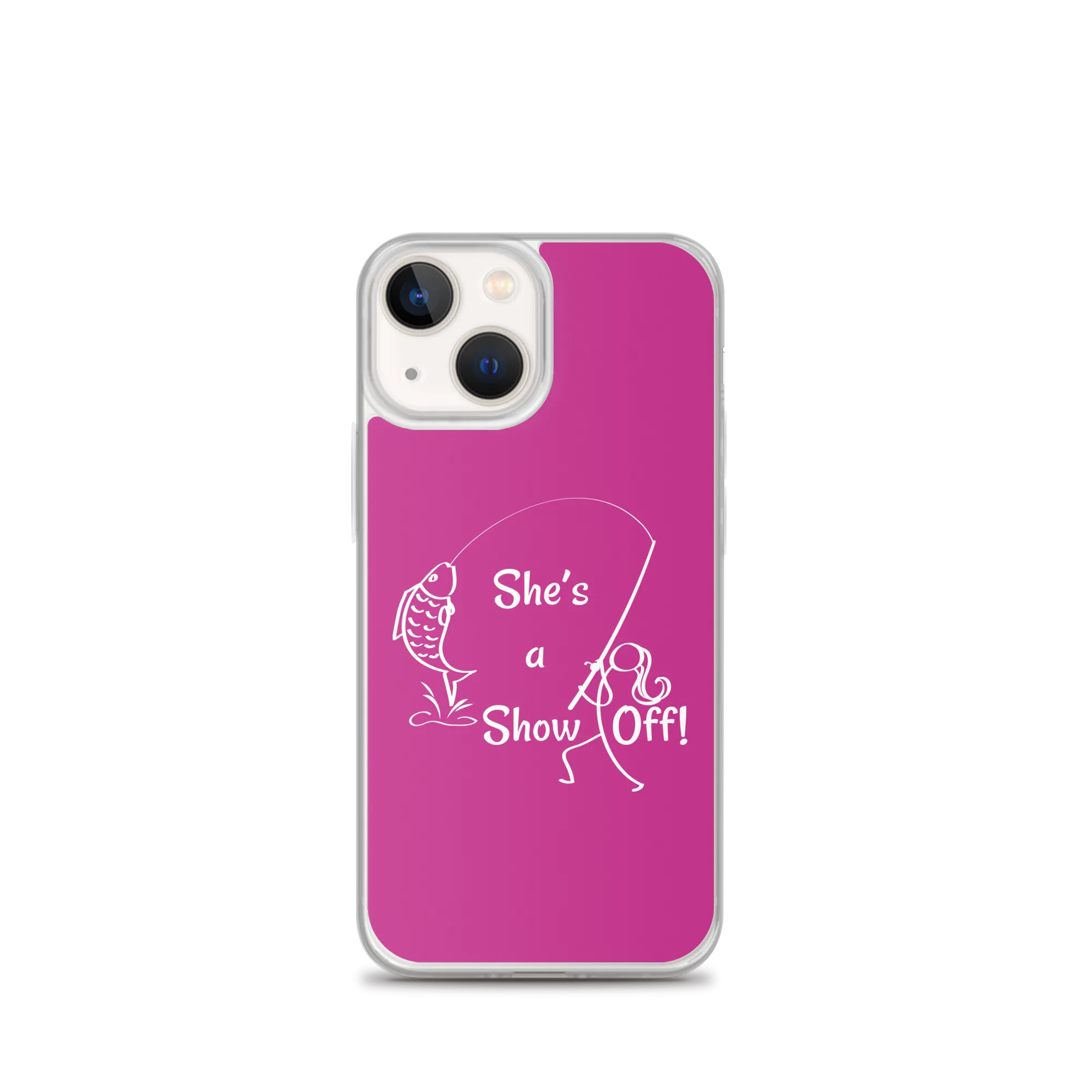 She's a Show Off, iPhone Pink Case, X/XS, XR and 13 & 14 Series_ White-Design