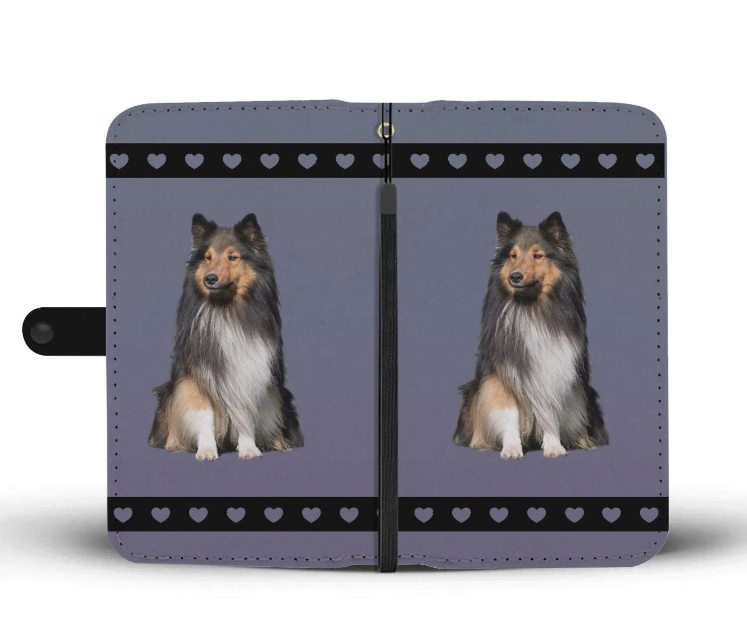 Shetland Sheepdog Phone Case Wallet - Purple