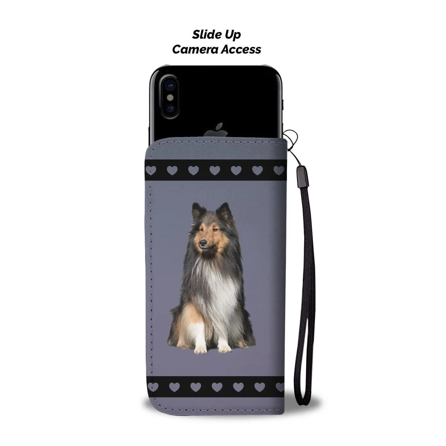 Shetland Sheepdog Phone Case Wallet - Purple