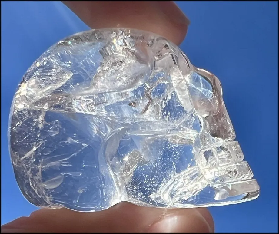 Shimmery Quartz Crystal Skull - Focus, Transformation of energy