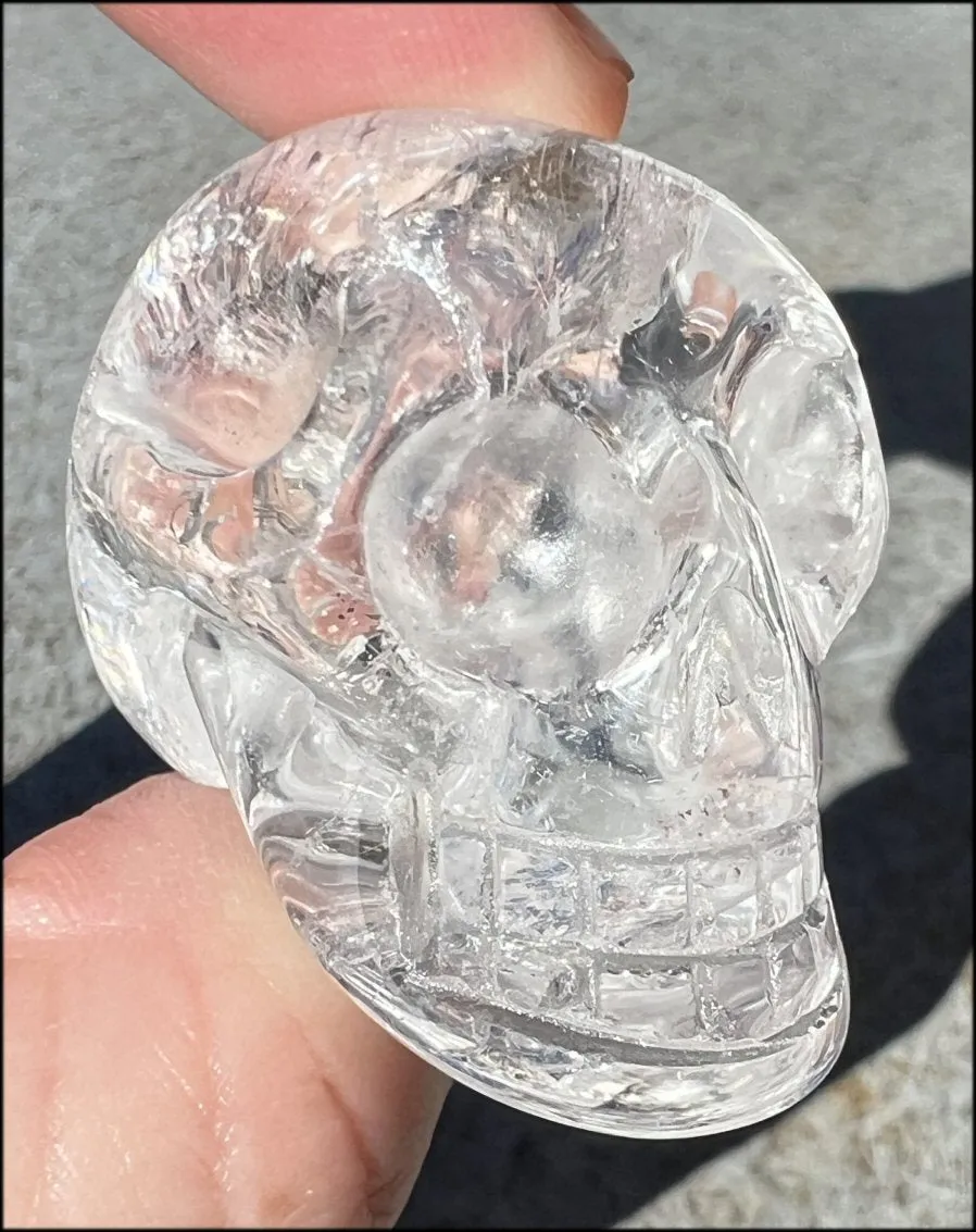 Shimmery Quartz Crystal Skull - Focus, Transformation of energy