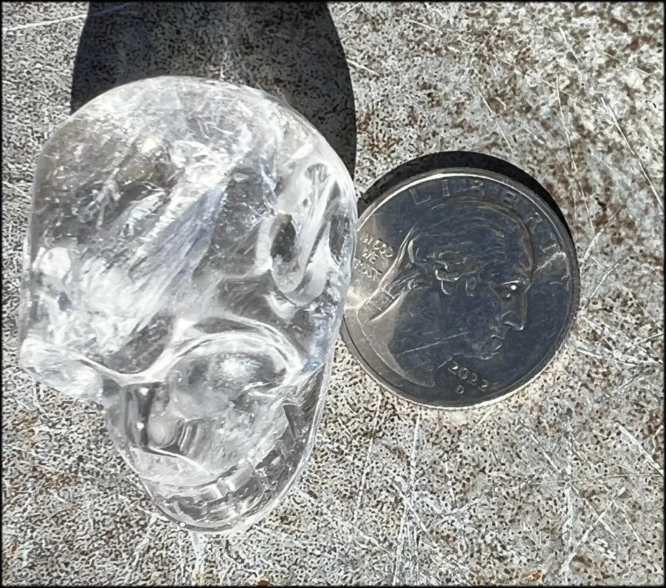 Shimmery Quartz Crystal Skull - Focus, Transformation of energy