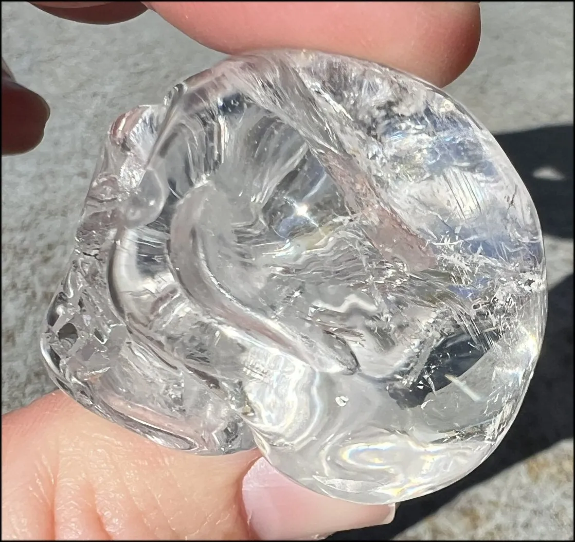Shimmery Quartz Crystal Skull - Focus, Transformation of energy