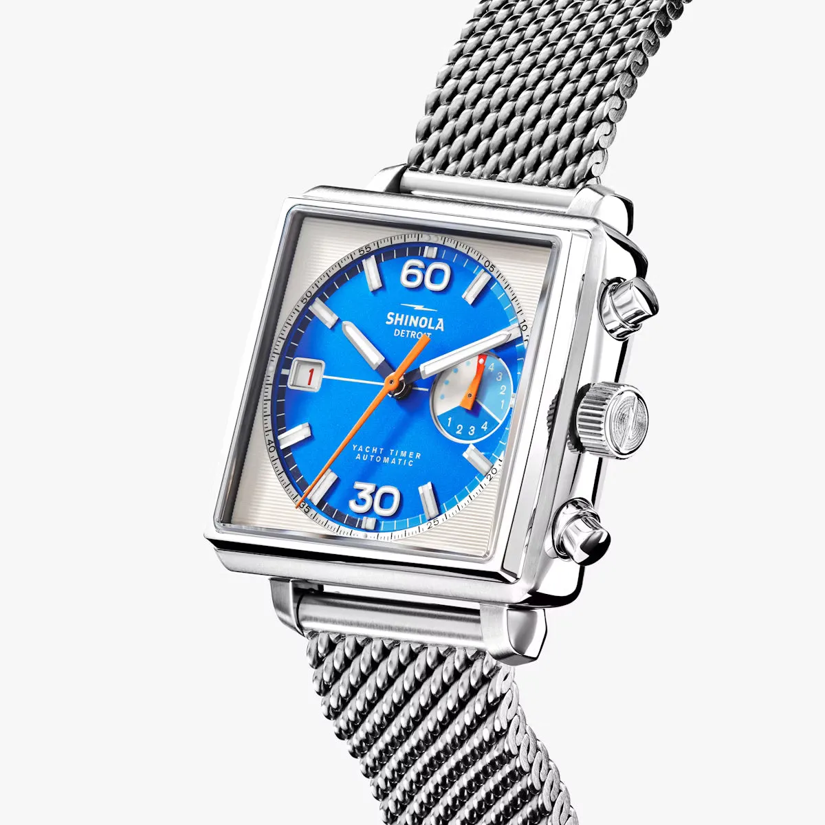 Shinola 40MM Mackinac Bermuda Blue Yacht Timer Square Watch Limited Edition S0120267029