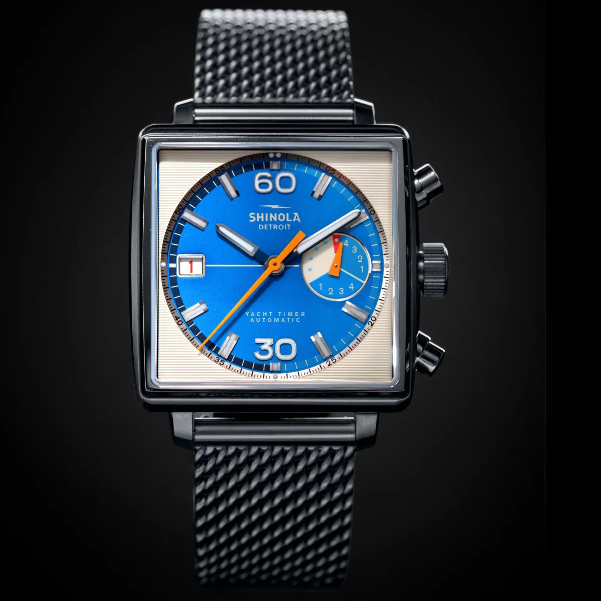 Shinola 40MM Mackinac Bermuda Blue Yacht Timer Square Watch Limited Edition S0120267029