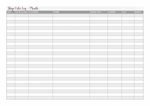 Shop Order Log - Tracker - Ledger - PDF Printable Download