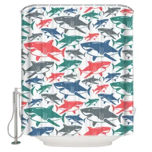 Shower Curtain: Colourful Sharks