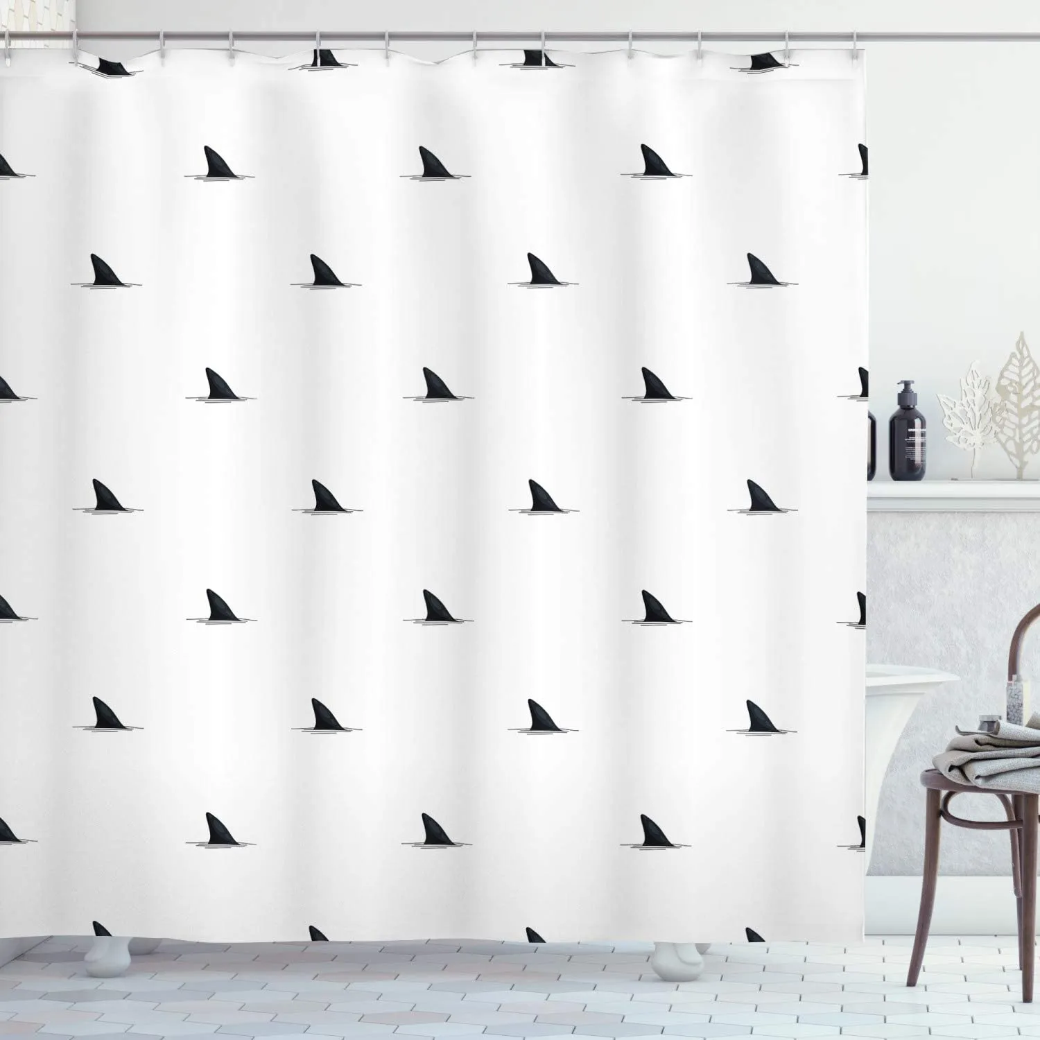 Shower Curtain: Shark Fins