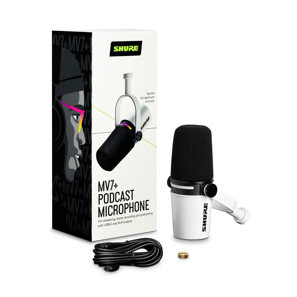 Shure Motiv MV7  Podcast Microphone White