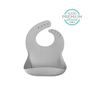 SILICONE BASIC BIB POWDER GREY