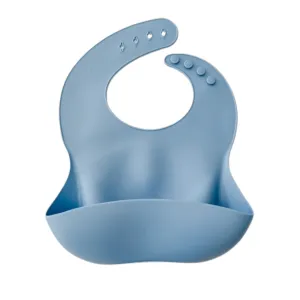 Silicone Feeding Bib | Bright Blue