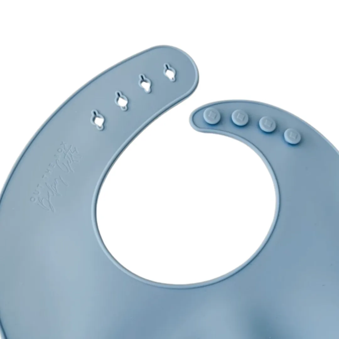 Silicone Feeding Bib | Bright Blue