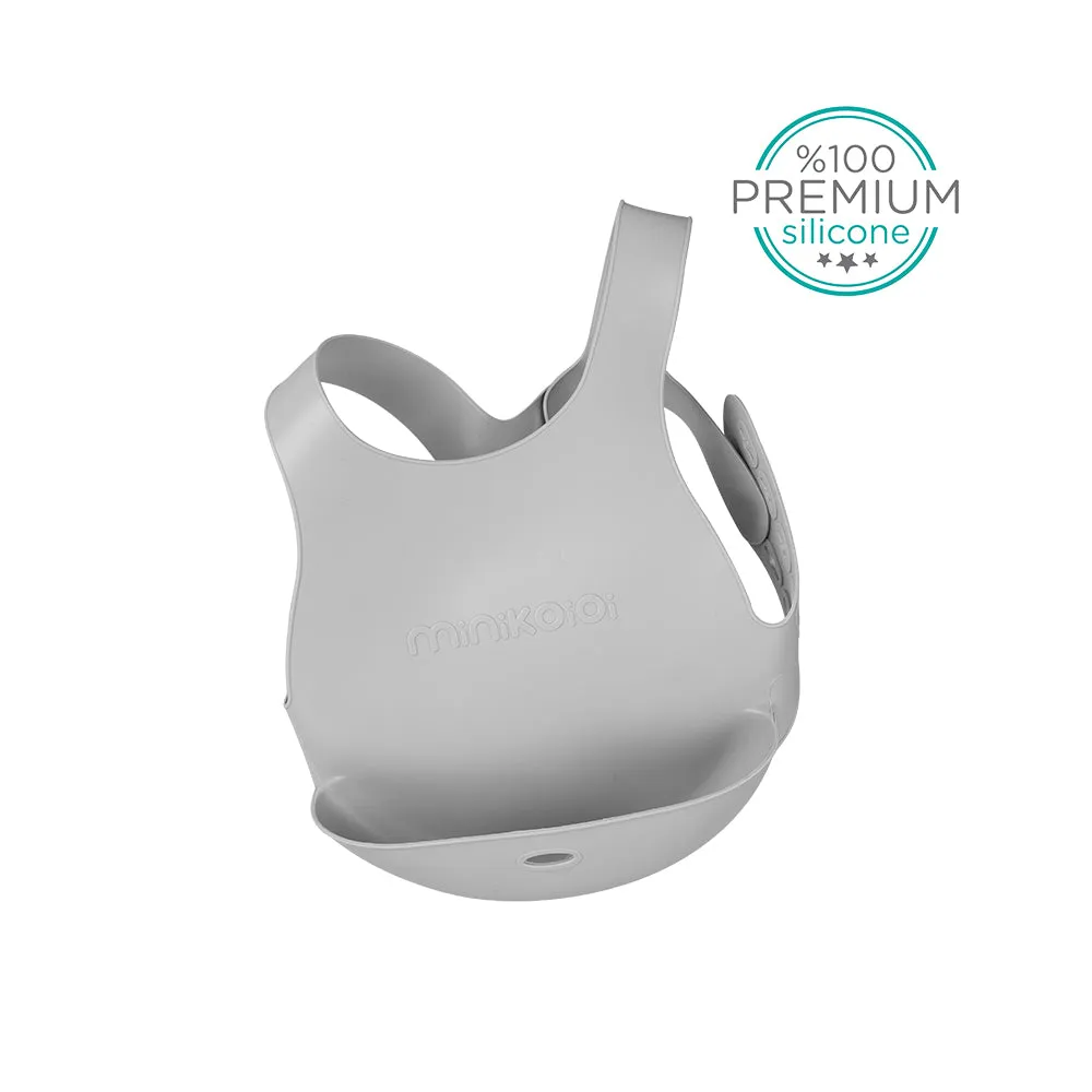 SILICONE FLEXI BIB GREY