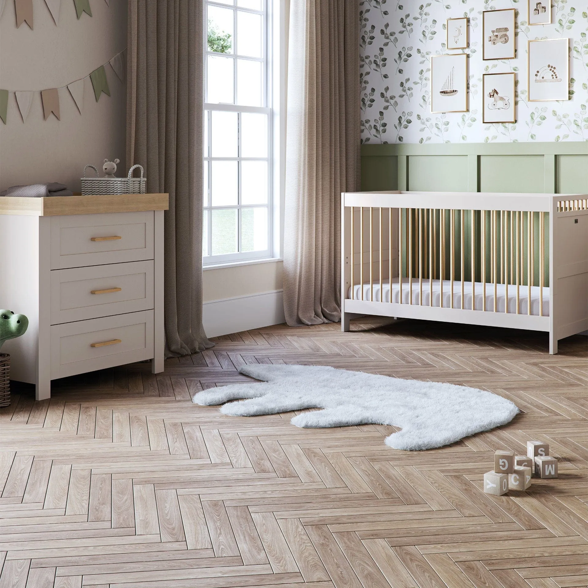 Silver Cross Seville 2 Piece Dresser Room Set - Cashmere Oak