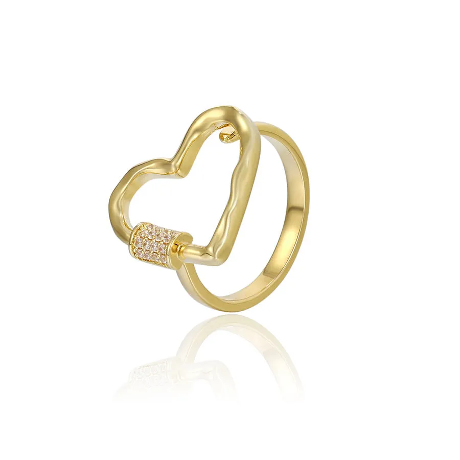 Simple 14K Gold Plated Heart Ring