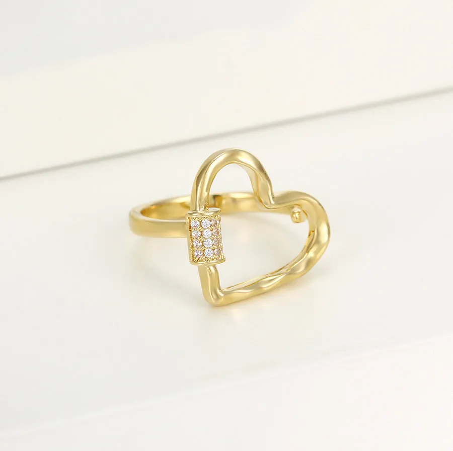 Simple 14K Gold Plated Heart Ring