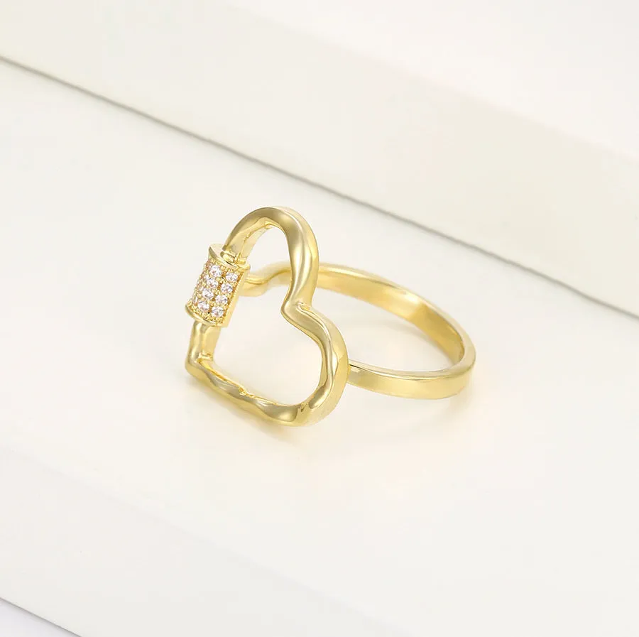 Simple 14K Gold Plated Heart Ring