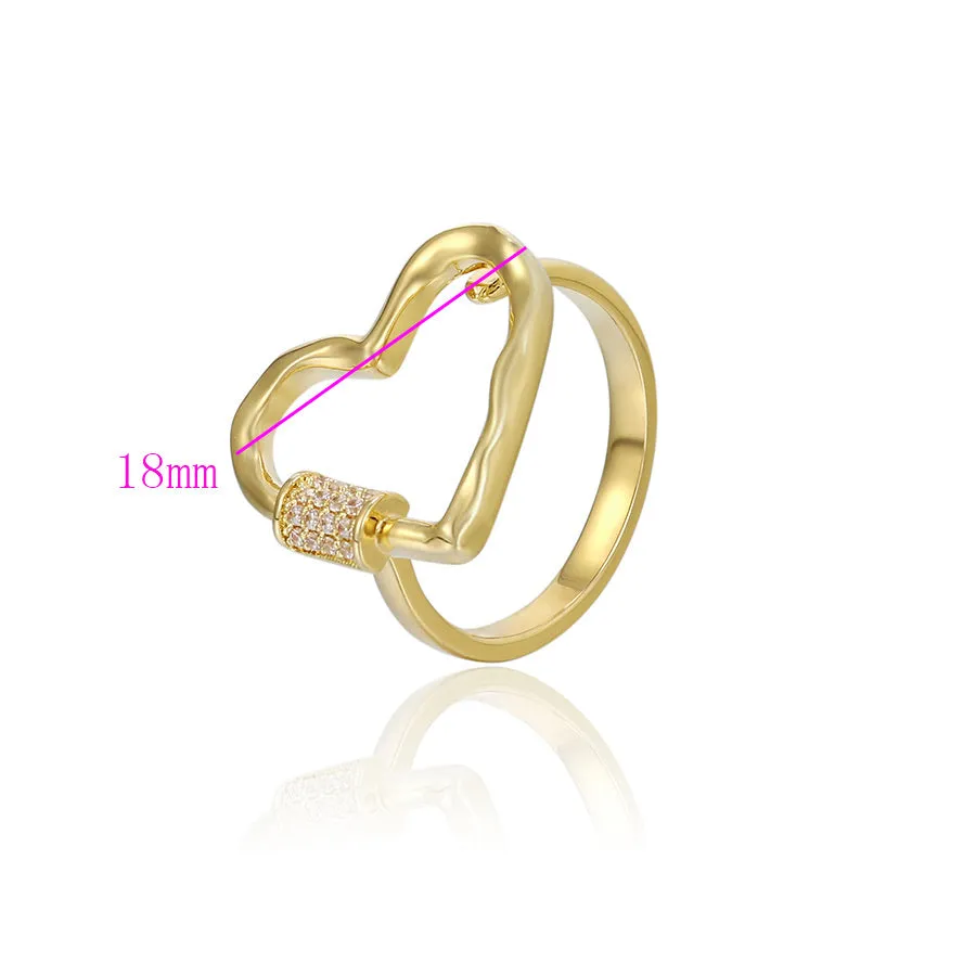 Simple 14K Gold Plated Heart Ring