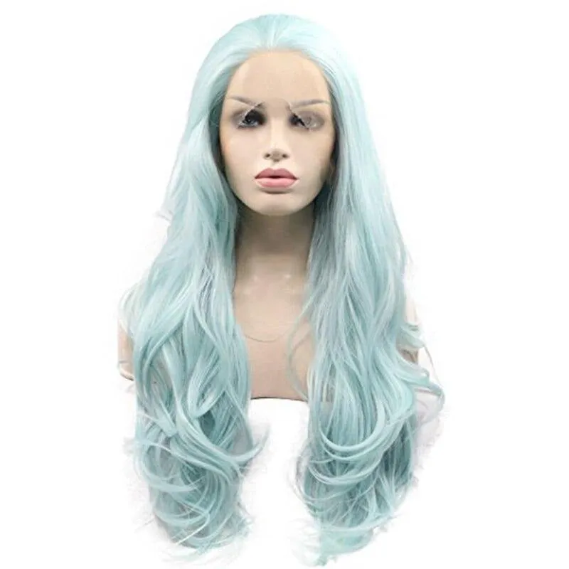 (Simple Packed) Tiffany blue｜Synthetic Swiss Lace Front Wig