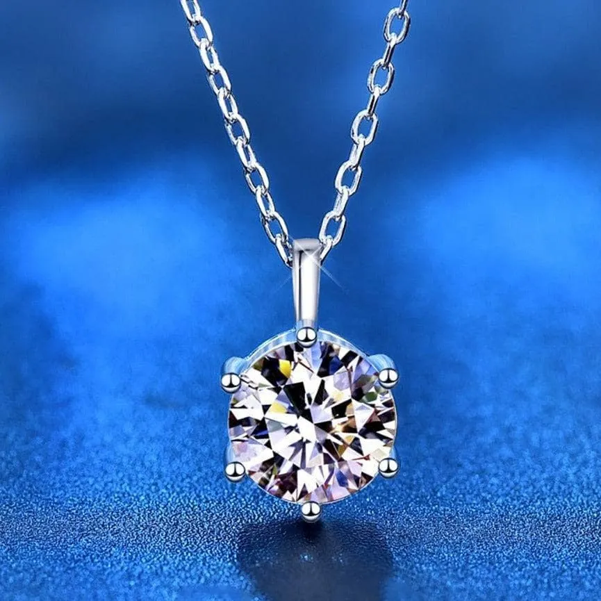 Simple Six-Claw 2.0 Ct Diamond Necklace