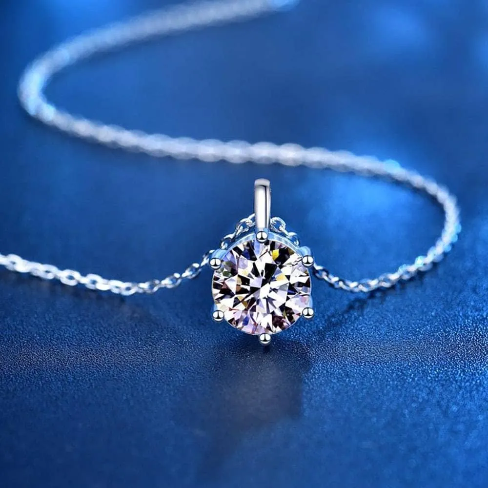 Simple Six-Claw 2.0 Ct Diamond Necklace
