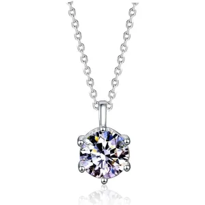 Simple Six-Claw 2.0 Ct Diamond Necklace