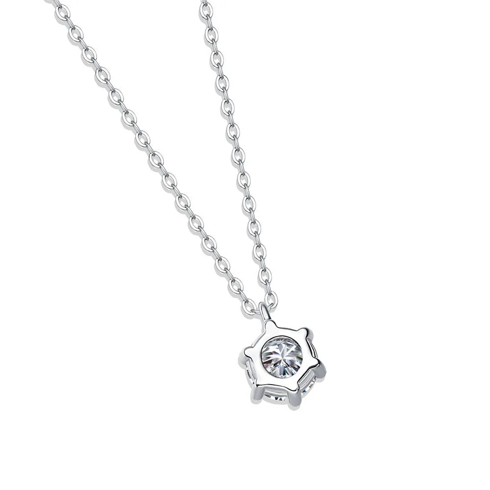 Simple Six-Claw 2.0 Ct Diamond Necklace