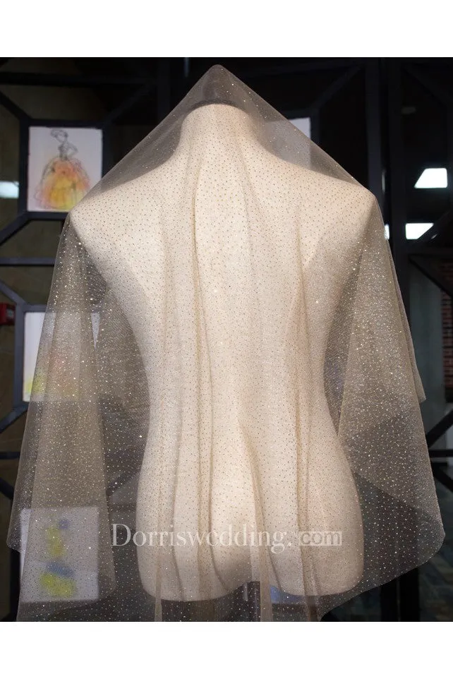Simple Travel Bridal Wedding Veil 2018 Bright Flashing Headdress Super Fairy Wedding Dress Bride Wedding Luxury Headdress