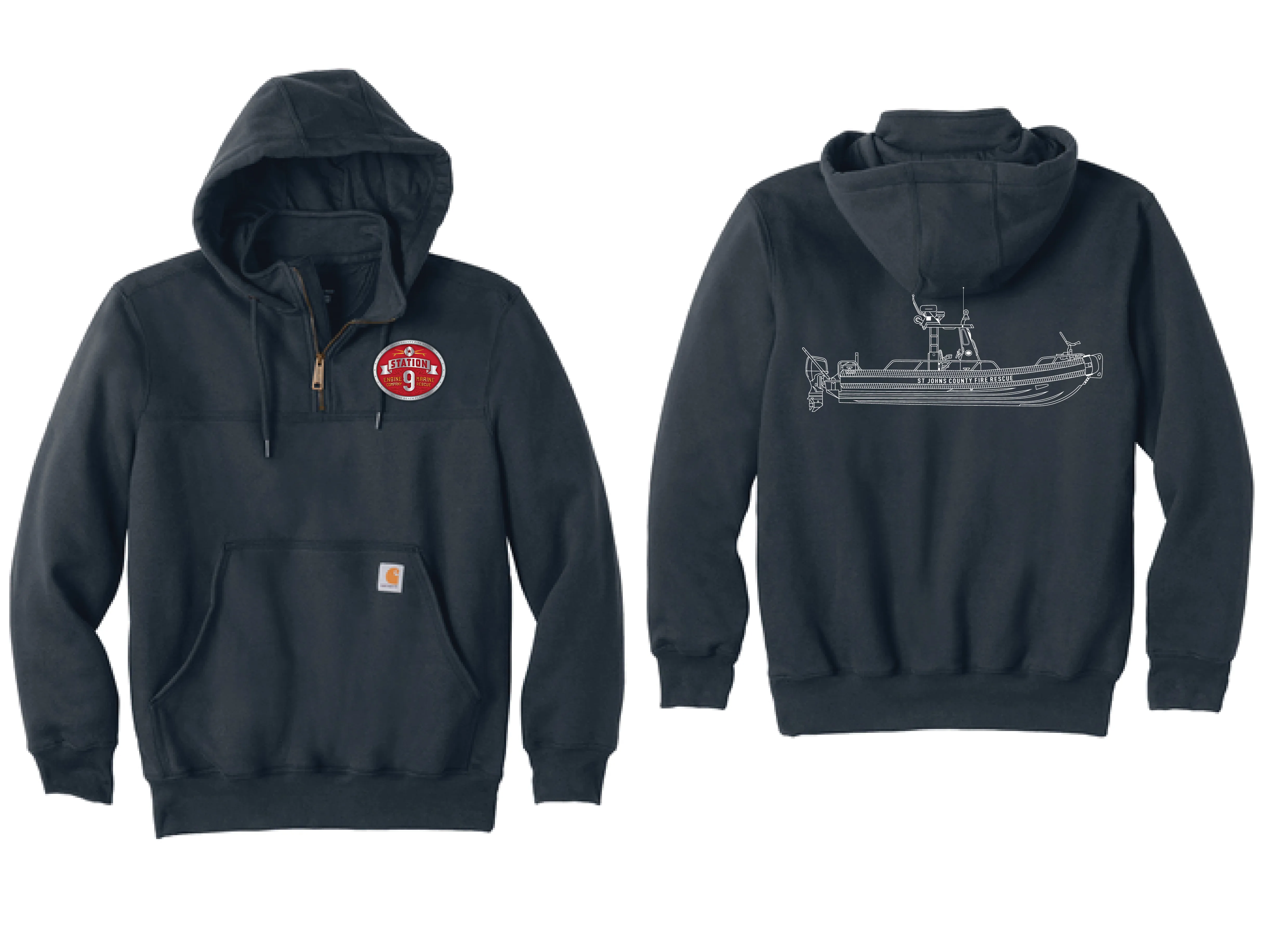 SJCFR Station 9 Carhartt Quarter Zip Hoodie