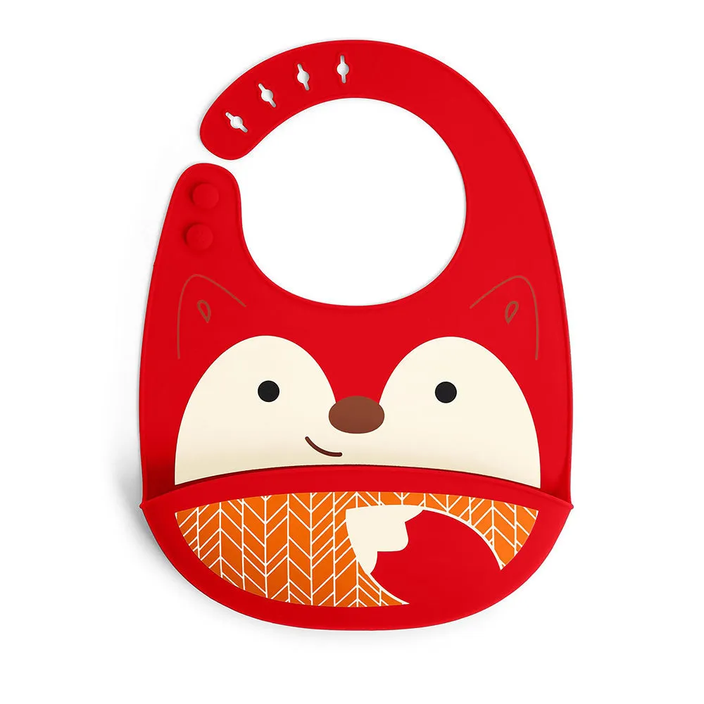 Skip Hop Zoo Fold & Go Silicone Bib - Fox