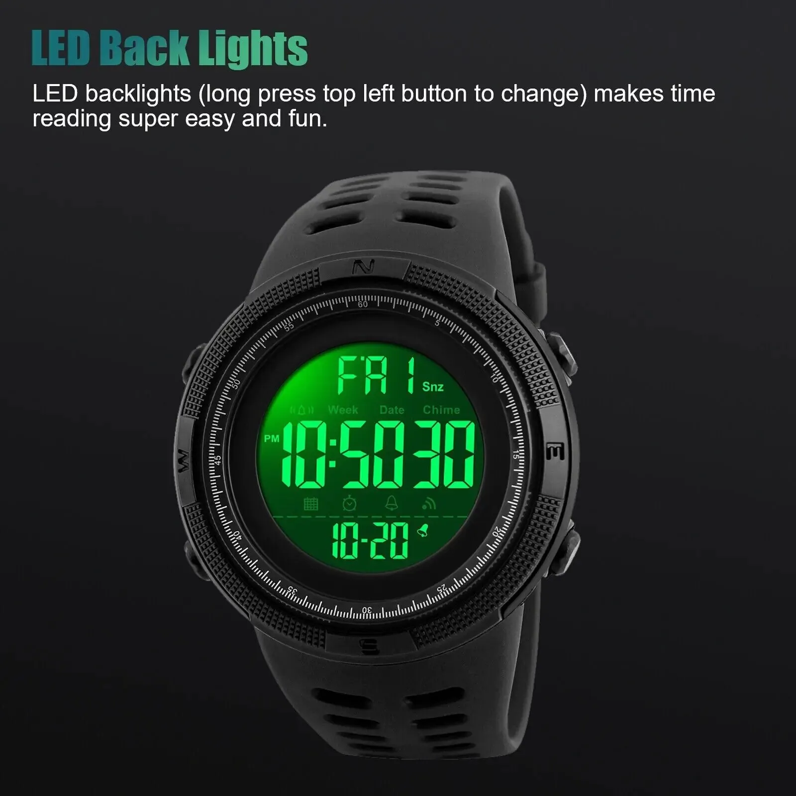 SKMEI Men's Digital Army Military Sport Quartz Analog Chrono Waterproof Watch US